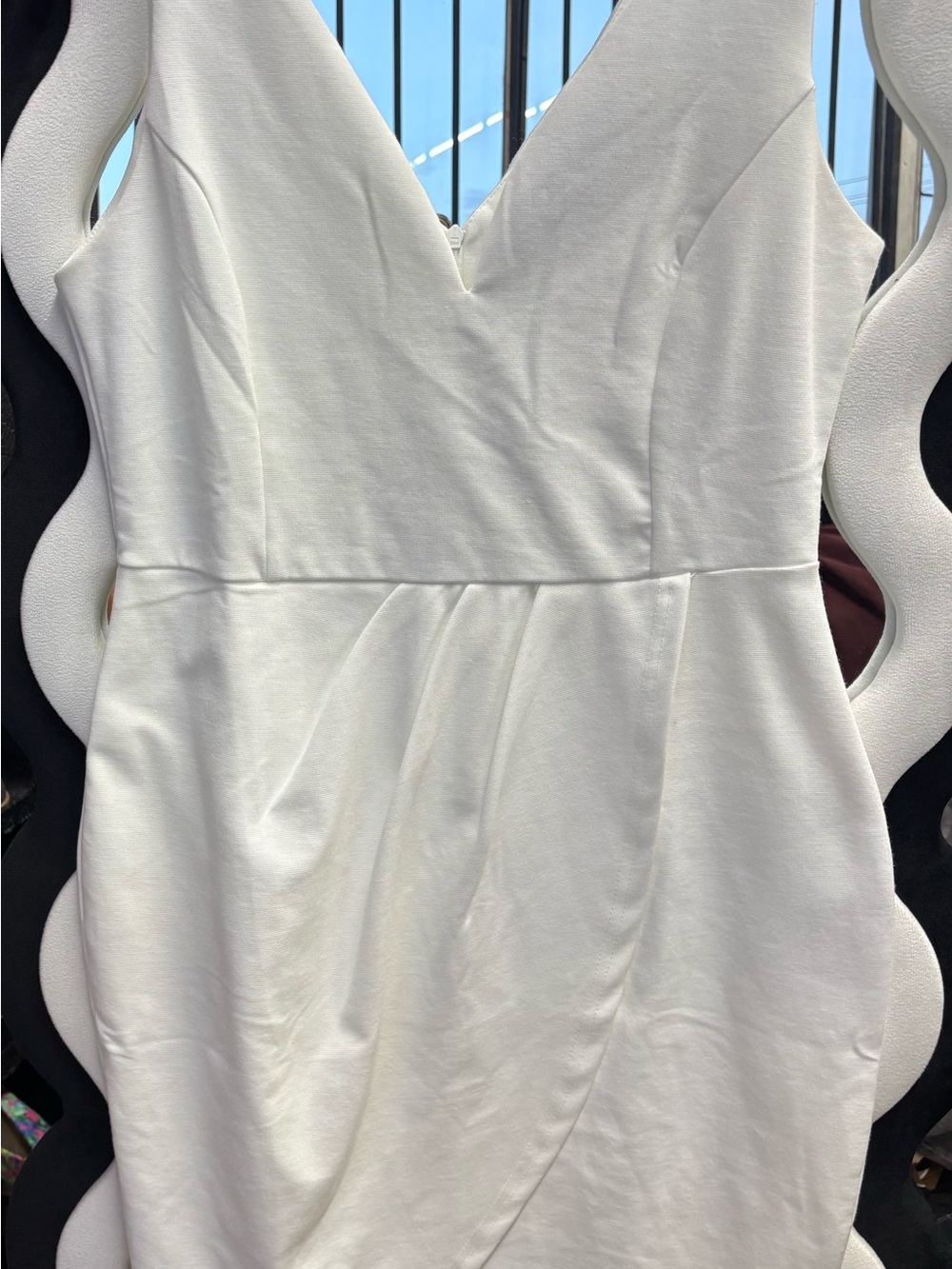 Classic White V-Neck Women’s Dress